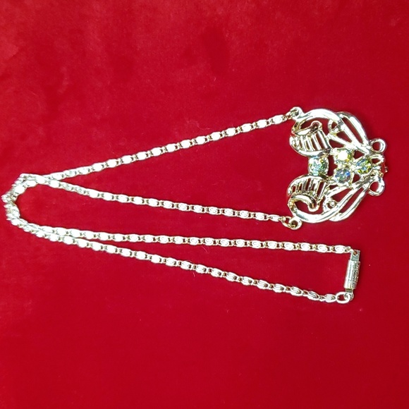 Vintage AB Rhinestone Lavalier Necklace - 1950s - Picture 2 of 9